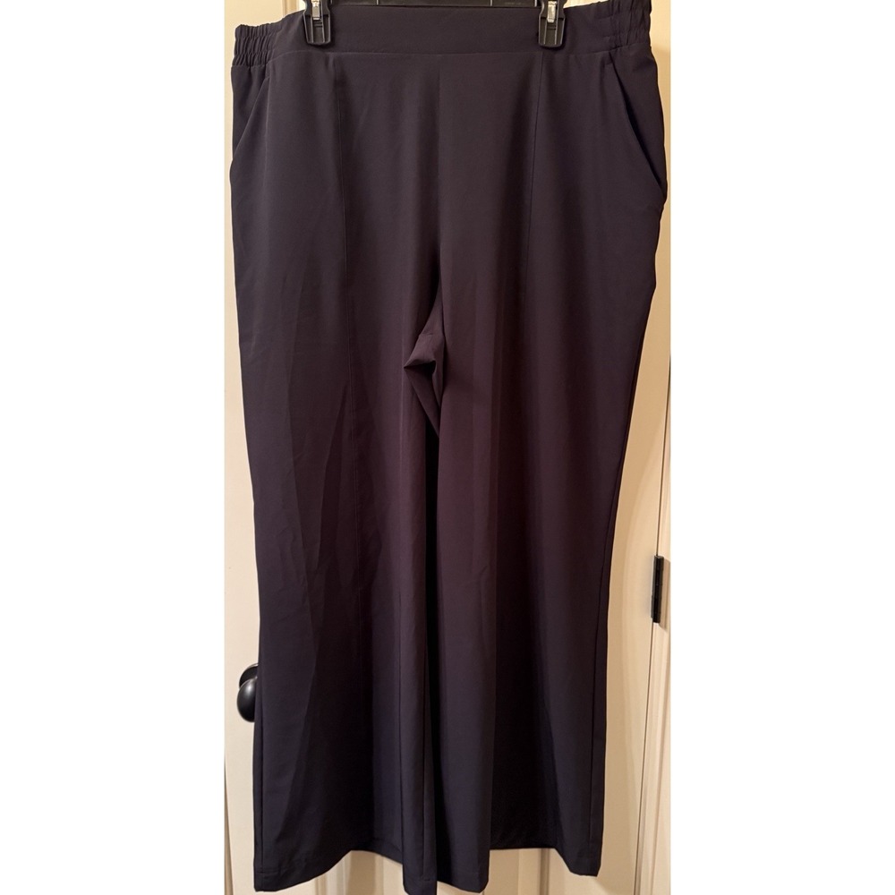 Fabletics Downtown Wide Leg Pants Women XXL 1X Black Yoga Travel Lounge NWT - Picture 2 of 8